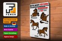 Blechschild Hinweis 30x40cm bitte nicht füttern Pferd krank