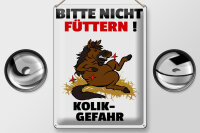 Blechschild Hinweis 30x40cm bitte nicht füttern Pferd Kolik