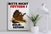 Blechschild Hinweis 30x40cm bitte nicht füttern Pferd Kolik
