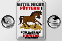 Blechschild Pferd 30x40cm nicht füttern schmerzhaft Hufrehe