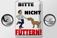 Blechschild Hinweis 30x40cm Tiere Bitte nicht füttern Hund
