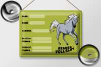 Blechschild Pferd 40x30cm Araber Vollblut Name Besitzer