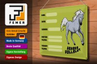 Blechschild Pferd 40x30cm Araber Vollblut Name Besitzer