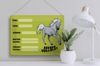 Blechschild Pferd 40x30cm Araber Vollblut Name Besitzer