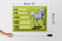 Blechschild Pferd 40x30cm Araber Vollblut Name Besitzer