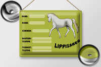 Blechschild Pferd 40x30cm Lippizaner Angaben Name Besitzer