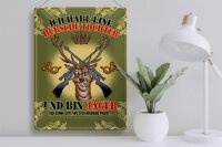 Blechschild Spruch 30x40cm habe hübsche Tochter bin Jäger