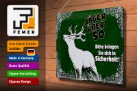 Blechschild Jäger 40x30cm über 50 bringen Sie sich in