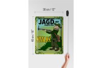 Blechschild Jagd 30x40cm Leben ohne möglich aber sinnlos