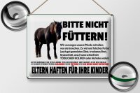 Blechschild Pferd 40x30cm bitte nicht füttern Eltern haften