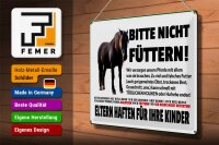 Blechschild Pferd 40x30cm bitte nicht füttern Eltern haften