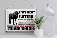 Blechschild Pferd 40x30cm bitte nicht füttern Eltern haften