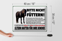 Blechschild Pferd 40x30cm bitte nicht füttern Eltern haften