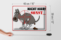 Blechschild Hinweis 40x30cm Hundehaufen nicht hier Sonst