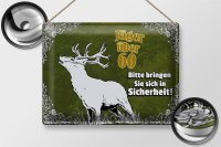 Blechschild Jäger 40x30cm über 60 bringen Sie sich in