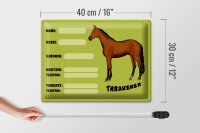 Blechschild Pferd 40x30cm Thrakener Name Besitzer Rasse
