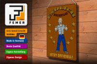 Blechschild Spruch 30x40cm Rentner Endlich im Ruhestand