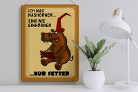 Blechschild Tiere 30x40cm mag Nashörner sind wie Einhörner