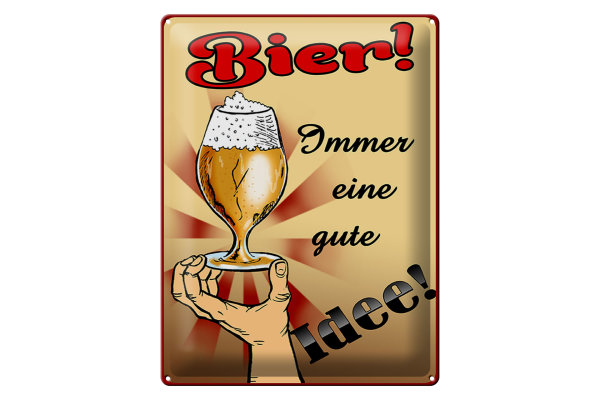 Blechschild Alkohol 30x40cm Bier immer eine gute Idee