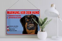 Blechschild Hinweis 40x30cm Warnung vor Hund Multi Sprachen