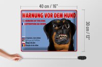 Blechschild Hinweis 40x30cm Warnung vor Hund Multi Sprachen