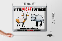 Blechschild Hinweis 40x30cm bitte nicht füttern Tiere krank