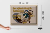 Blechschild Spruch 40x30cm Gruß für Rentner gab keine Zeit