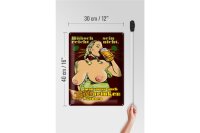 Blechschild Pinup 30x40cm Hübsch reicht nicht Bier trinken