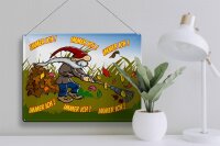 Blechschild Spruch 40x30cm immer ich Gnom im Garten