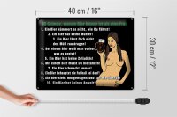 Blechschild Pinup 40x30cm 10 Gründe Bier besser als Frau