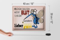 Blechschild Spruch 40x30cm Mücken sollten nicht Blut saugen