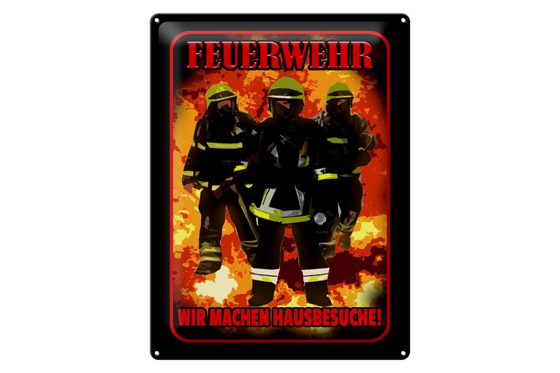 Feuerwehrschild Aus Aluminium, 30x45 Cm – 'Feuerwehr 112', UV-beständig, Für Innen & Außen