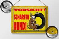 Blechschild Hinweis 40x30cm Vorsicht scharfer Hund