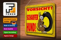 Blechschild Hinweis 40x30cm Vorsicht scharfer Hund