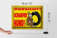 Blechschild Hinweis 40x30cm Vorsicht scharfer Hund