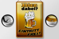 Blechschild Alkohol 30x40cm Bier dabei Eintritt frei