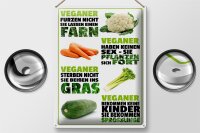 Blechschild Spruch 30x40cm Veganer furzen nicht sterben
