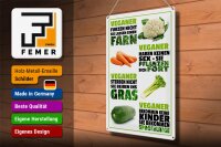 Blechschild Spruch 30x40cm Veganer furzen nicht sterben
