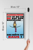 Blechschild Spruch 30x40cm alkoholfreies Bier wie ein BH