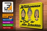 Blechschild Spruch 40x30cm Club der alten Schachteln Oma