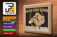 Blechschild Spruch 40x30cm Papa und Sohn Freunde für immer