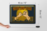 Blechschild Spruch 40x30cm Vater und Sohn ein Bund für
