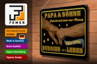 Blechschild Spruch 40x30cm Papa und Söhne nicht immer einer