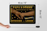 Blechschild Spruch 40x30cm Papa und Söhne nicht immer einer