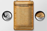 Blechschild Spruch 12x18cm Desiderata Gedicht Englisch