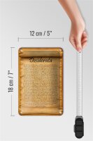 Blechschild Spruch 12x18cm Desiderata Gedicht Englisch