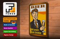 Blechschild Alkohol 30x40cm Bier hilft gegen akute Realität