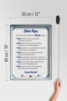 Blechschild Spruch 30x40cm lieber Papa Ich hab dich lieb