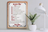 Blechschild Spruch 30x40cm Kind denk immer daran deine Mama