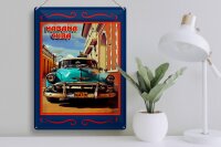 Blechschild Cuba 30x40cm Havana Cuba blaues Auto